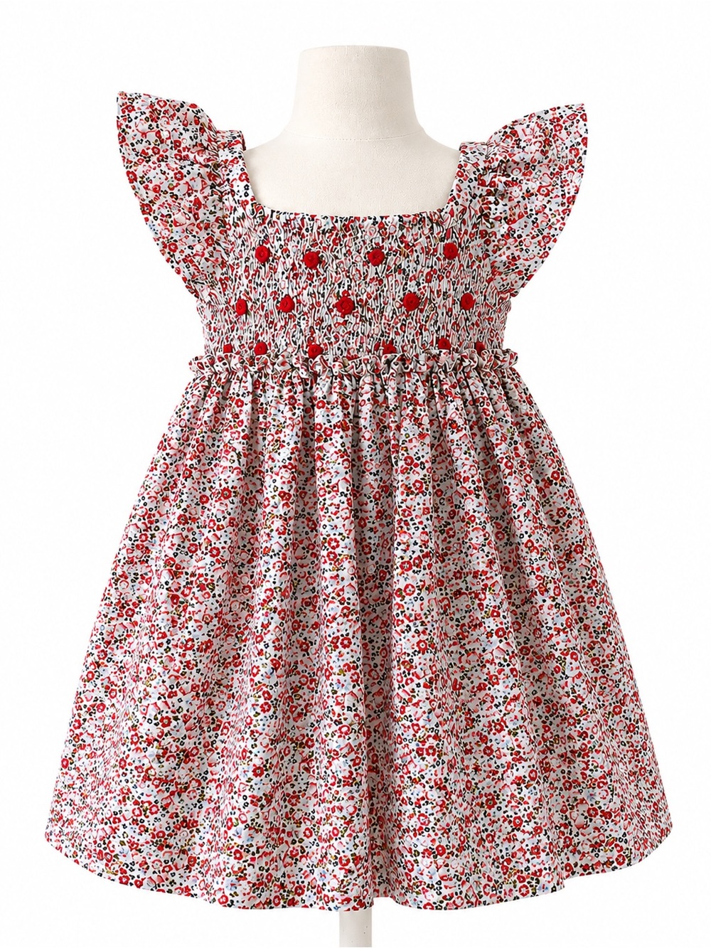 Nordstrom Girls Vintage Inspired Smocked Floral Dress Size 4